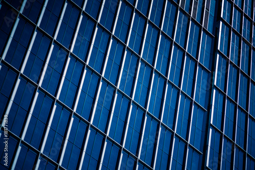 closeup of glass wall of modern building