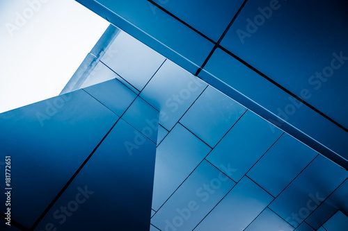 closeup of glass wall of modern building