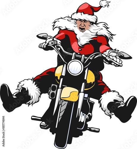 Santa Claus biker
