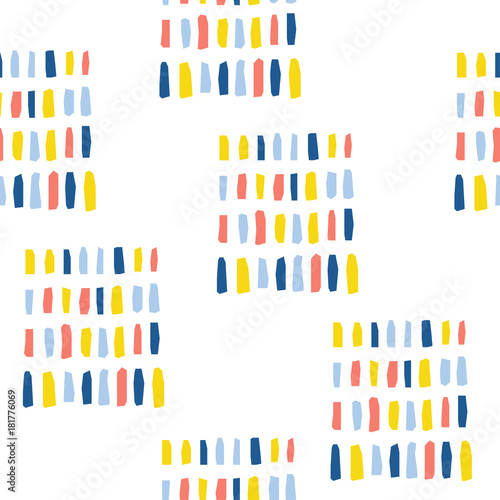 Abstract handmade umbrella and drop seamless pattern background. Childish handcrafted wallpaper for design card, baby nappy, diaper, scrapbook, holiday wrapping paper, textile, bag print, t shirt etc.