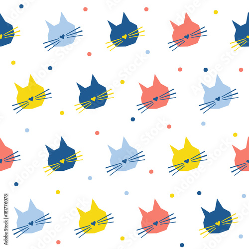 Abstract handmade umbrella and drop seamless pattern background. Childish handcrafted wallpaper for design card, baby nappy, diaper, scrapbook, holiday wrapping paper, textile, bag print, t shirt etc.