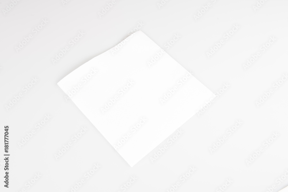 A white napkin for picnics or party meals A white napkin for picnics or party meals