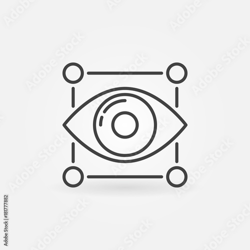 Eye vector icon. Minimal machine learning symbol