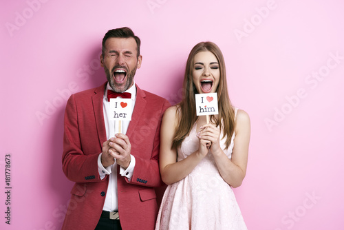 Konstfotografi Couple shouting i love you