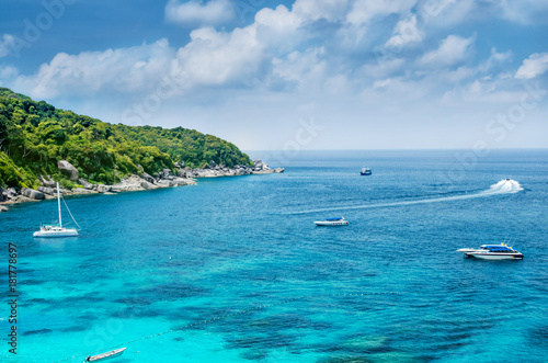 Tropical island beach on summer time,similand national park in thailand