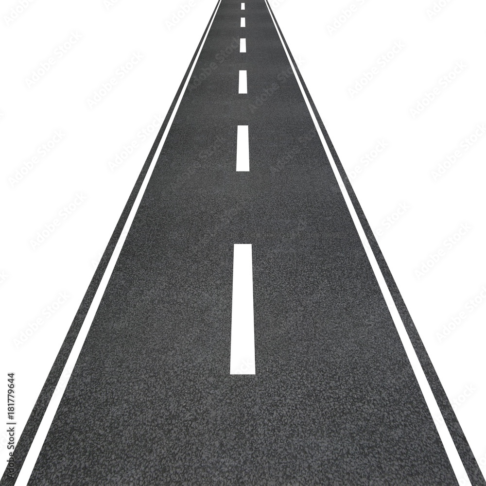 Asphalt highway road straight line isolated illustration Stock Illustration