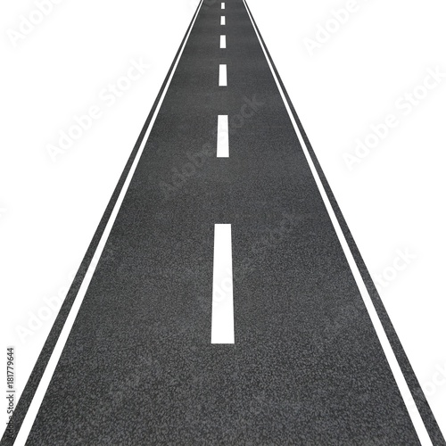 Asphalt highway road straight line isolated illustration