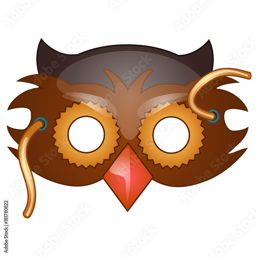 Bird beak mask on face drawn in cartoon style. masquerade, carnival accessories. Vector illustration isolated on white background