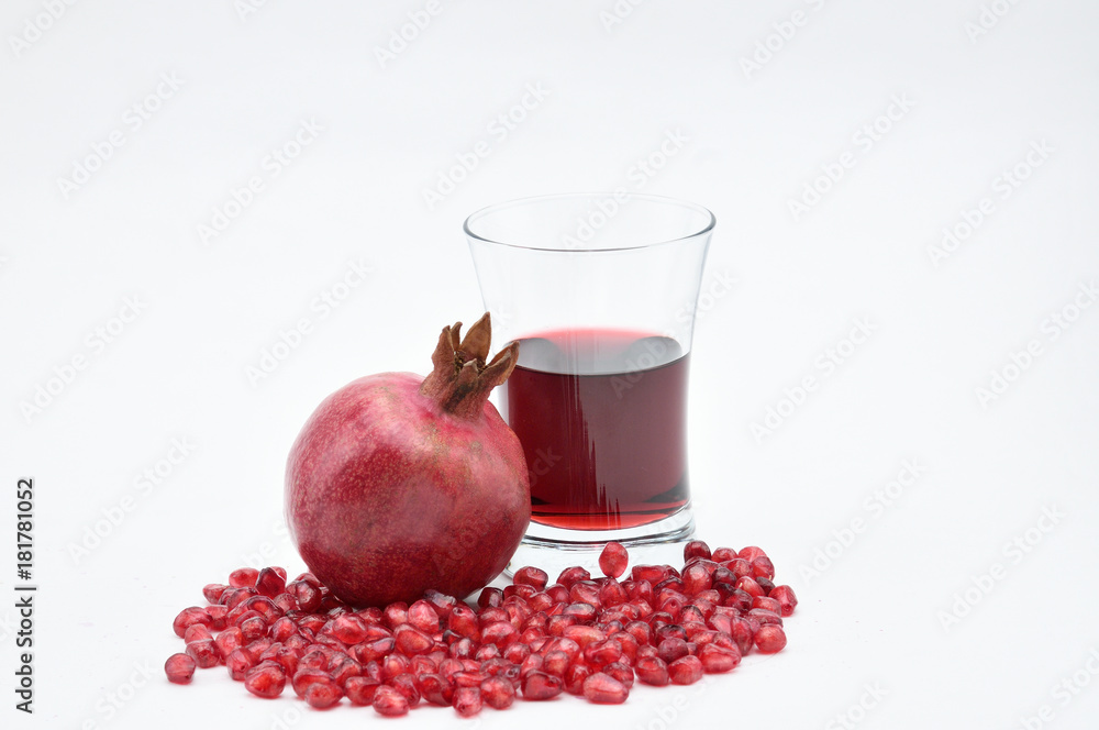 Pomegranate on a white background.Natural.For Isolation. Pomegranate on a white background.Natural.For Isolation.