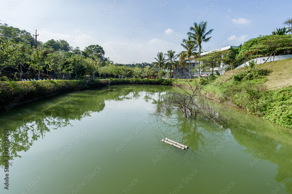 Tainan, Taiwan-November 17, 2017:Beauty views, blue sky and green
trees in White Church Park for Tourism and Photo Shooting in
Yujing. Tainan, Taiwan-November 17, 2017:Beauty views, blue sky and green
trees in White Church Park for Tourism and Photo Shooting in
Yujing.
