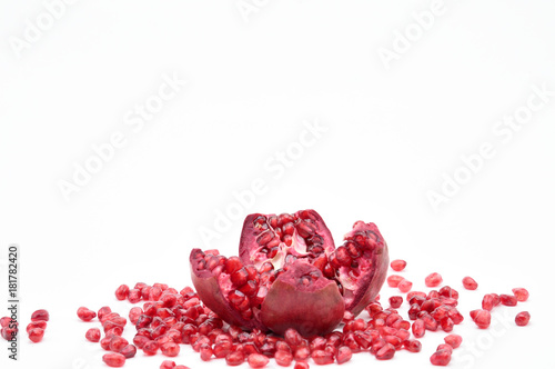 Pomegranate on a white background.Natural.For Isolation.