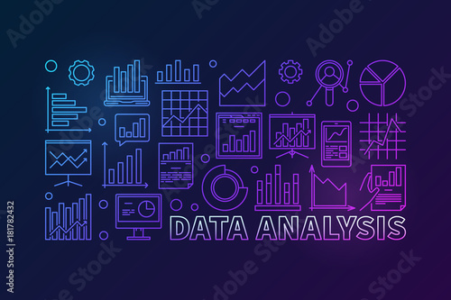 Data analysis colorful vector illustration