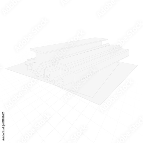 Rolled metal products. Isolated on white background