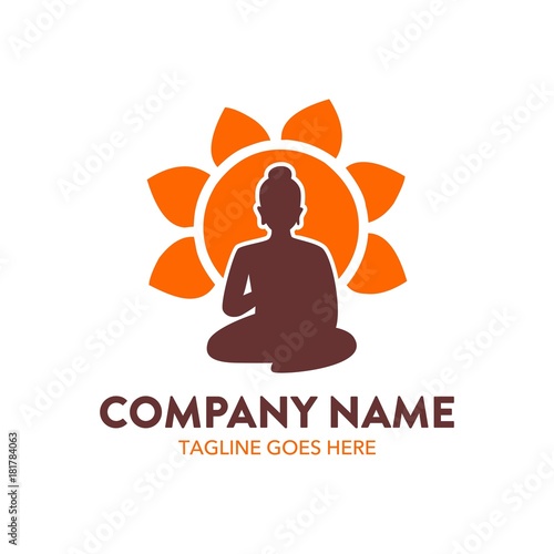 buddha logo template. illustration. vector. editable