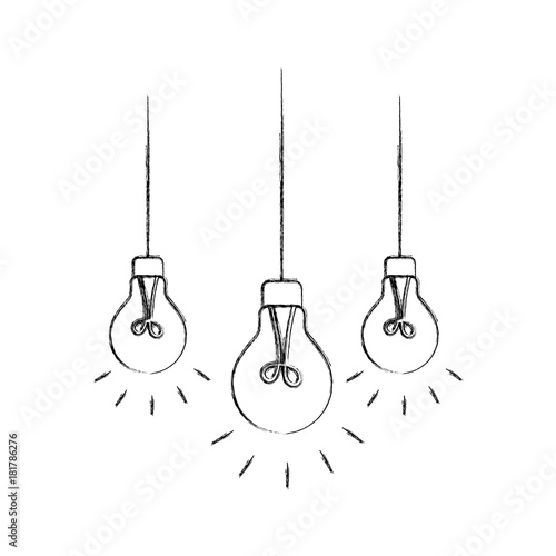 light bulbs hanging from the ceiling vector illustration
