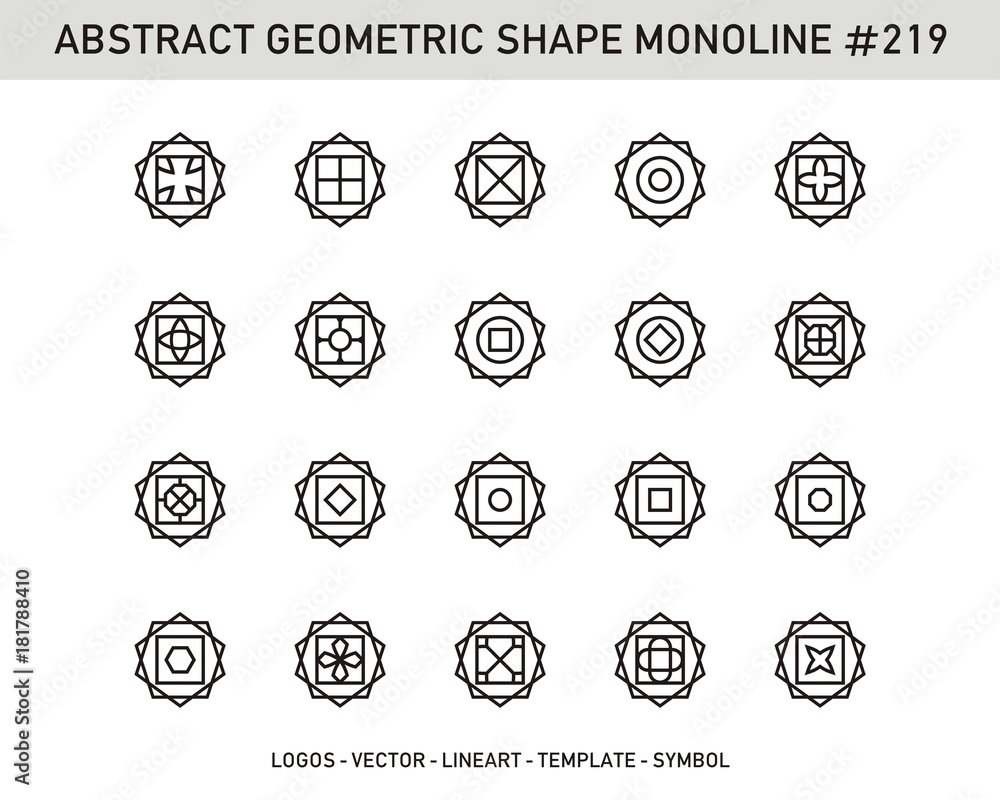Abstract Geometric set. Monolone shapes. Stock vector Design. Abstract Geometric set. Monolone shapes. Stock vector Design.