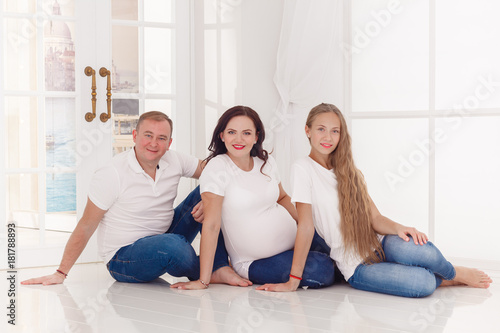 family with a daughter waiting for a newborn © lobodaphoto