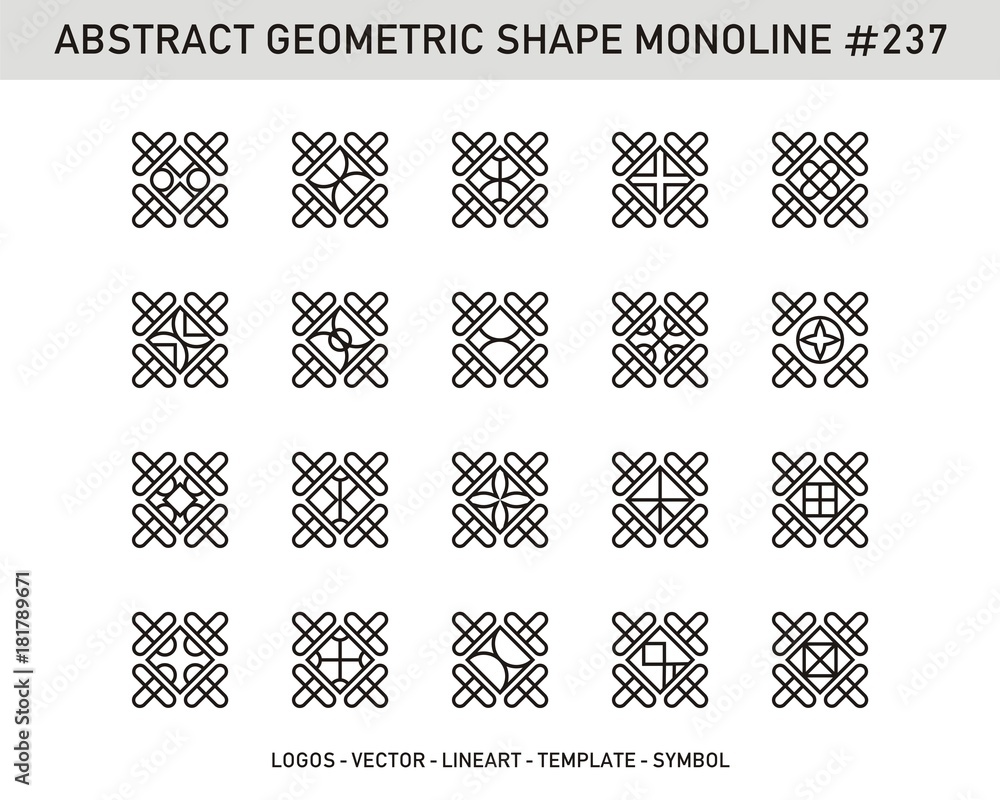 Abstract Geometric Shape Monoline, Stock Vector Design Pattern Abstract Geometric Shape Monoline, Stock Vector Design Pattern