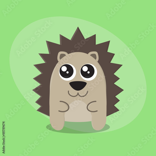 Hedgehog cartoon flat card