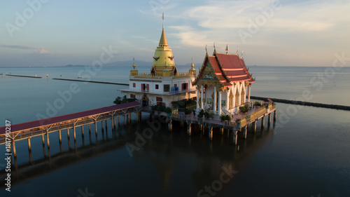 wat hong thong church and pagoda over sea coast most popular religion traveling destination in thailand