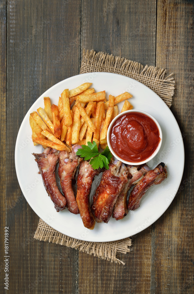 Grilled sliced pork ribs Grilled sliced pork ribs