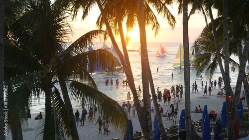 June 6th 2016, Manila, Philippines. sun sets over the beach photo