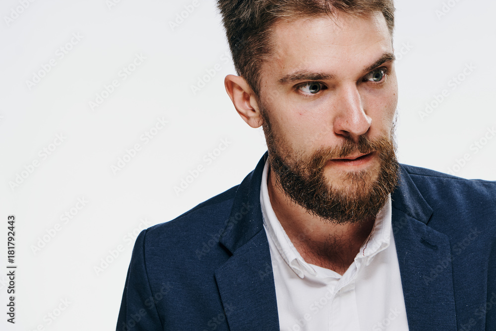 Fototapeta premium Business man on white isolated background, portrait