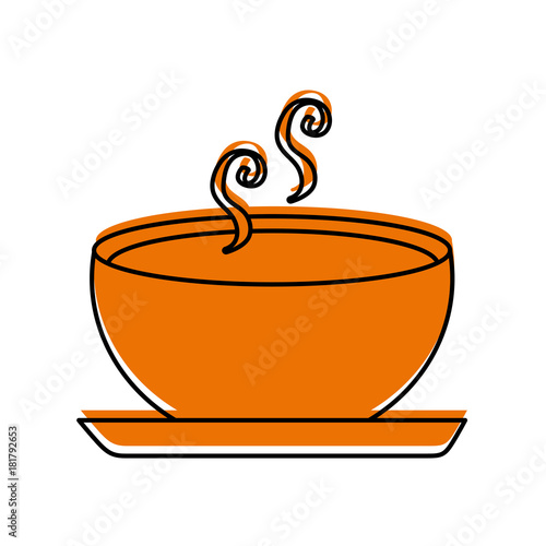 delicious soup bowl food of season autumn vector illustration