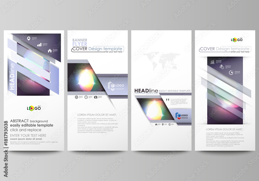 Flyers set, modern banners. Business templates. Cover template, easy editable abstract vector layouts. Retro style, mystical Sci-Fi background. Futuristic trendy design. Flyers set, modern banners. Business templates. Cover template, easy editable abstract vector layouts. Retro style, mystical Sci-Fi background. Futuristic trendy design.