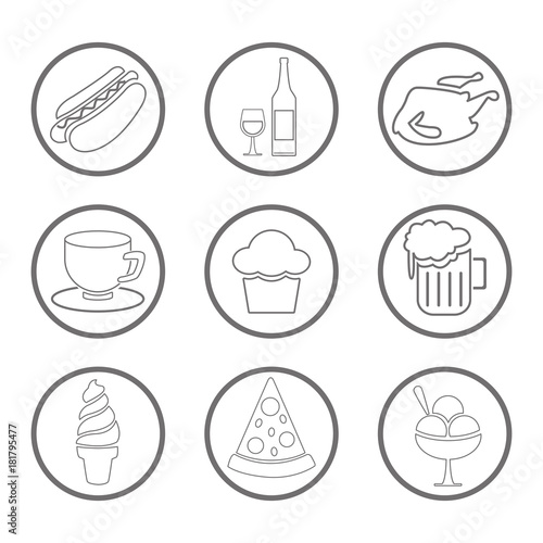 Food icons set icon vector illustration graphic design