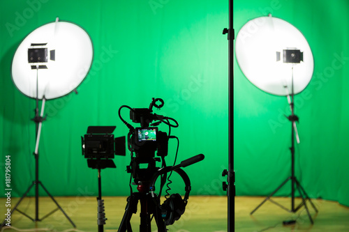Fotografie Studio for filming on a green background