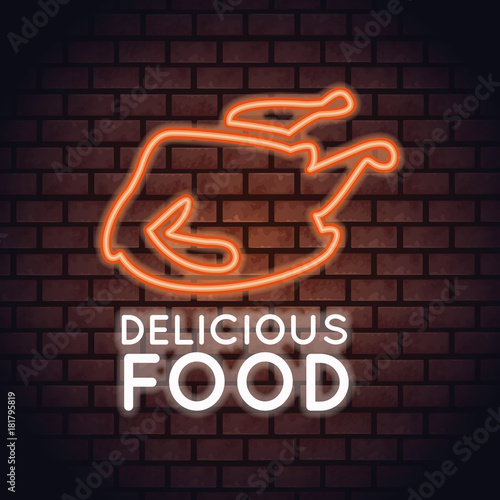Chicken thighs fast food icon vector illustration graphic design