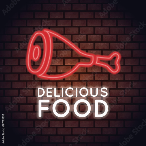 Chicken thighs fast food icon vector illustration graphic design