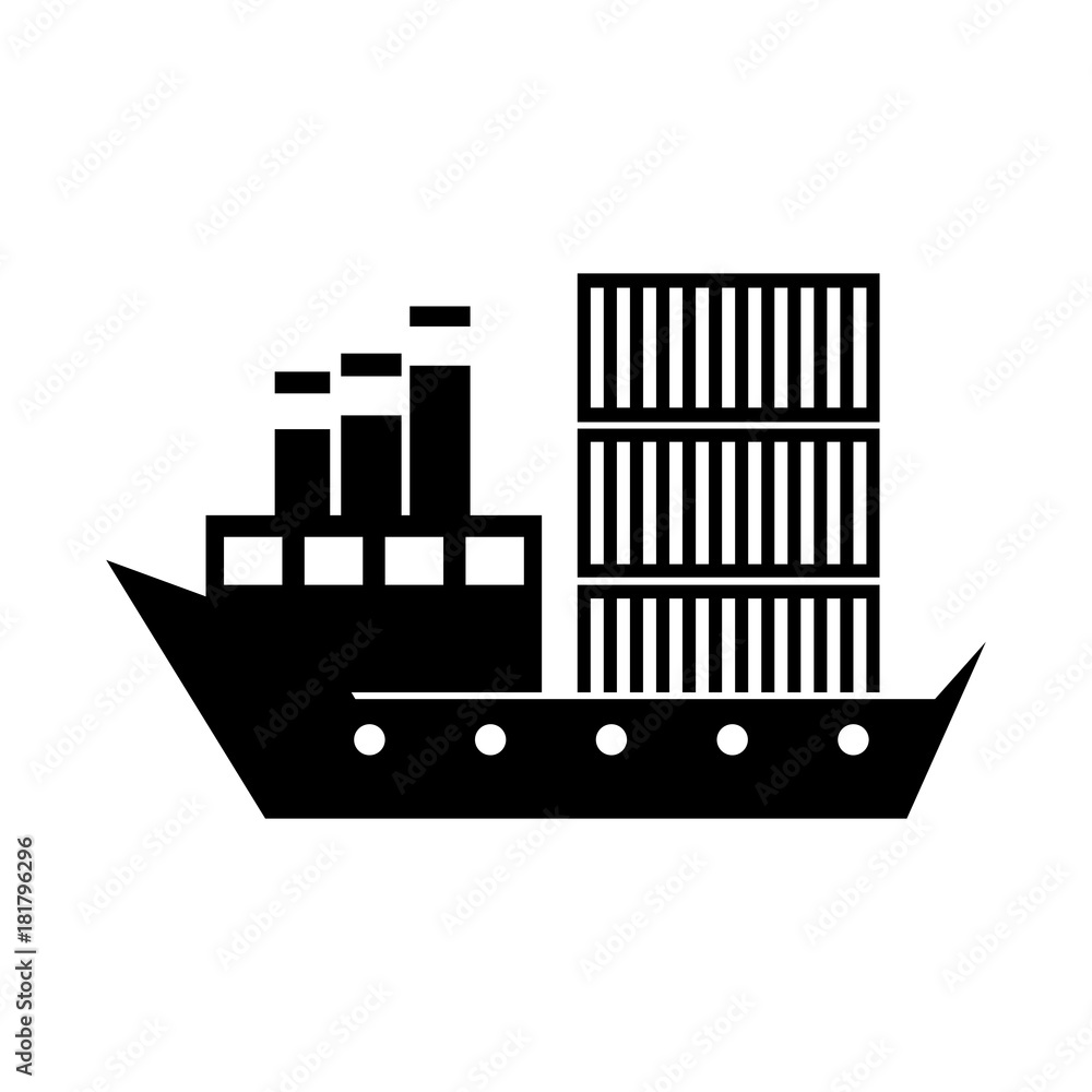 Naklejka premium sea transportation logistic freight shipping cargo ship vector illustration