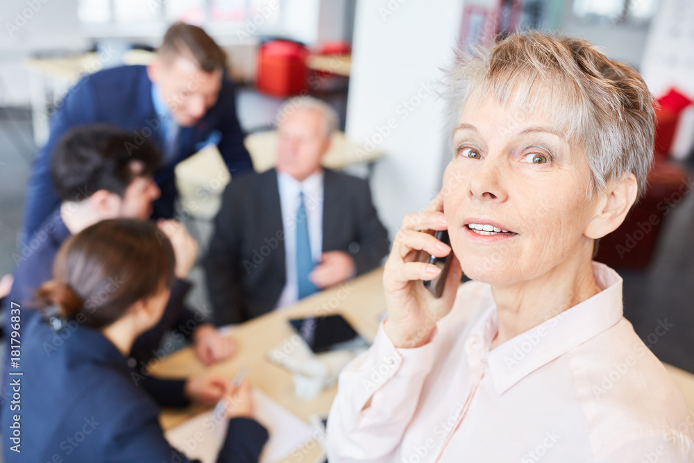 Geschäftsfrau führt ein Business Telefonat Geschäftsfrau führt ein Business Telefonat