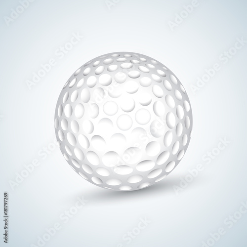 White Golf Ball. Realistic Vector Illustration. Isolated vector illustration.