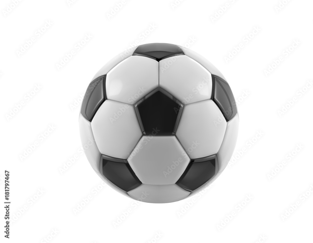 Vector soccer ball. Realistic soccer ball or football ball on white background
