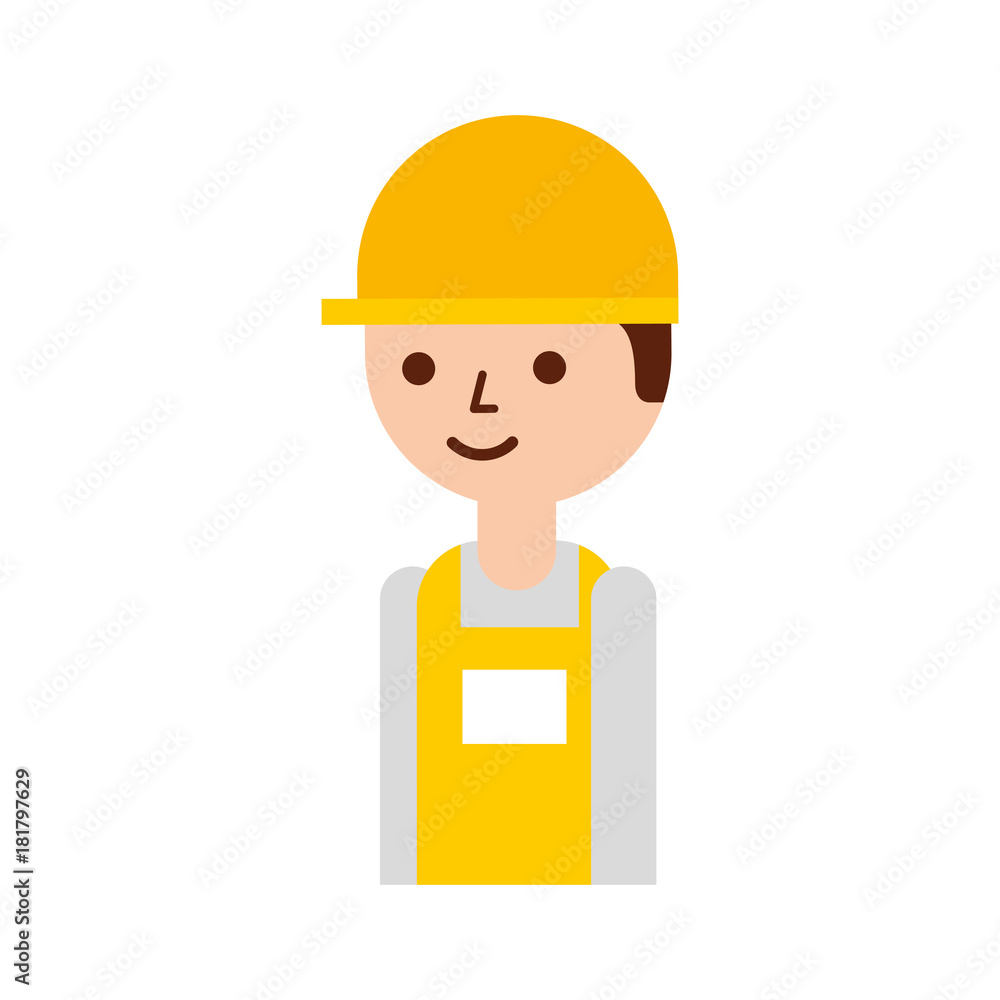 logistic worker man cartoon with uniform and helmet vector illustration logistic worker man cartoon with uniform and helmet vector illustration