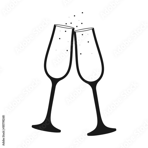 Champagne glass vector icon