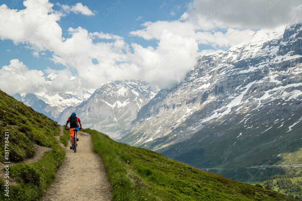 Biking through the Swiss Alps