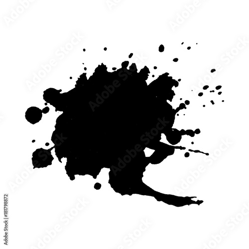 Abstract black ink blot background. Vector illustration. Grunge texture for cards and flyers design. A model for the creation of digital brushes