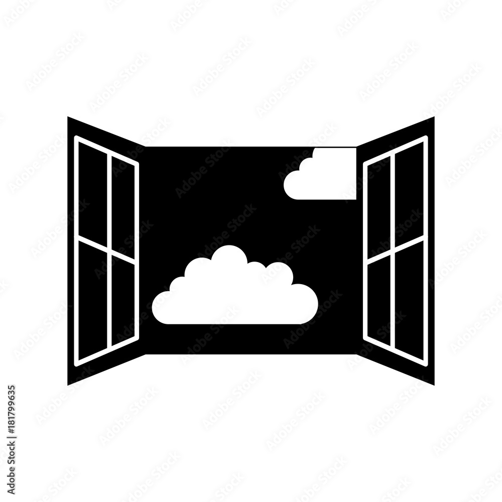 window with clouds sky isolated icon vector illustration design window with clouds sky isolated icon vector illustration design