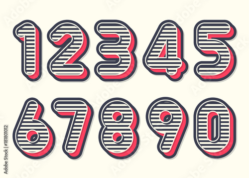 Numbers 3D retro vintage st...