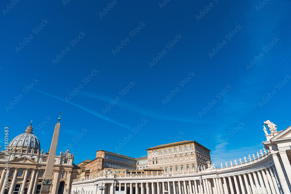 Saint Peter's square under a blue sky