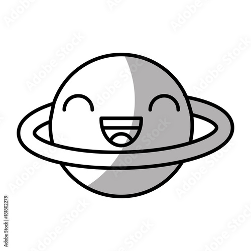 saturn planet comic character vector illustration design