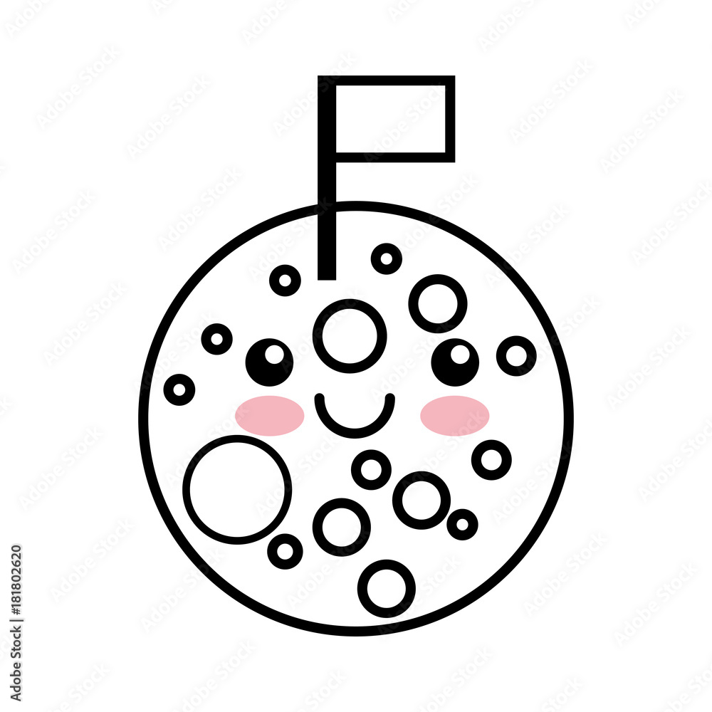 Natural satellite moon comic character vector illustration design Natural satellite moon comic character vector illustration design
