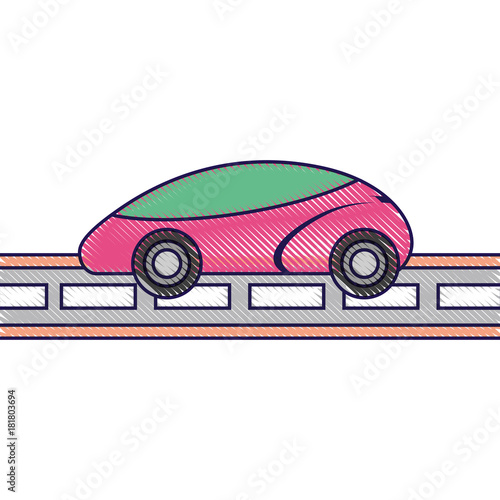 gps navigation car smart on road vector illustration