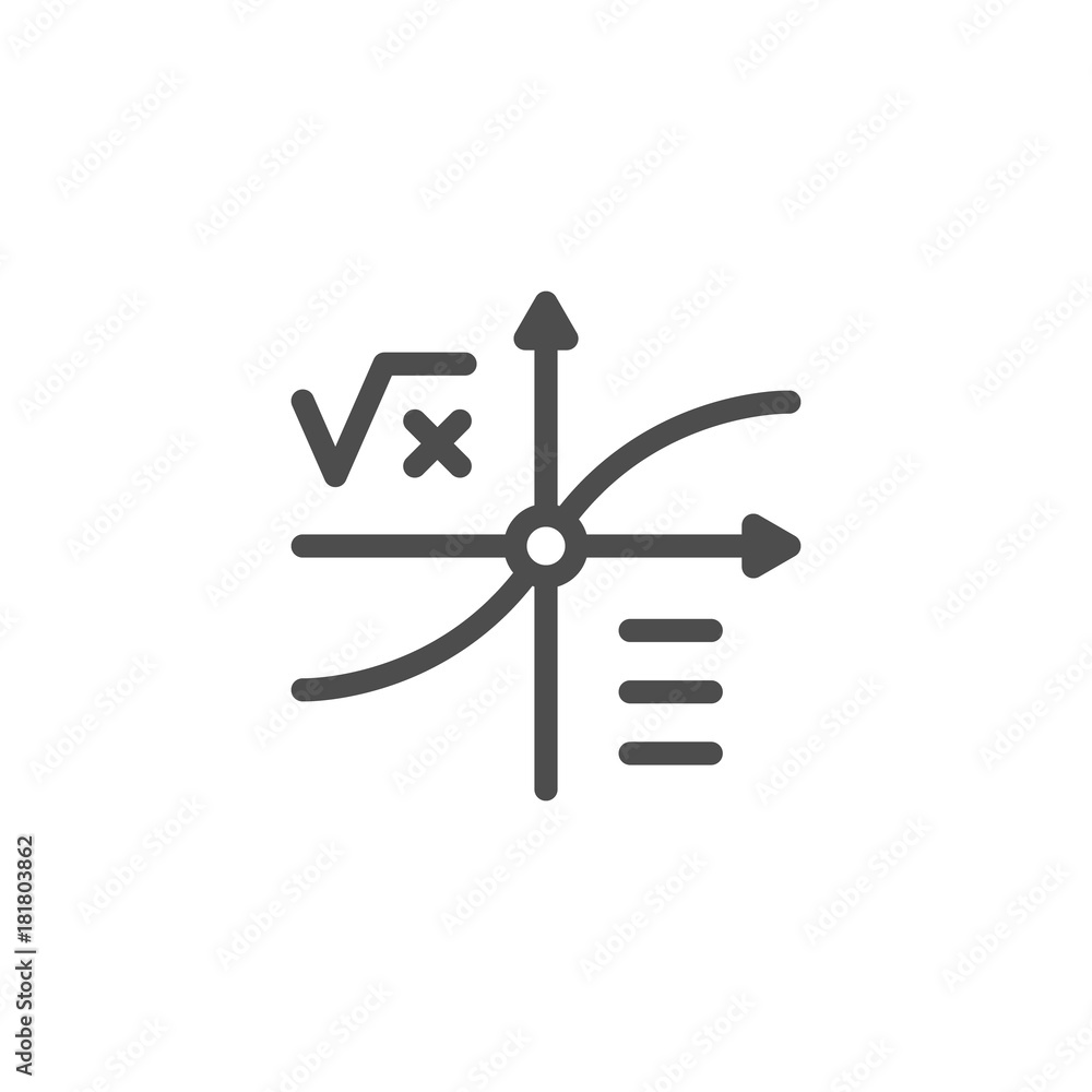 Mathematical graph line icon