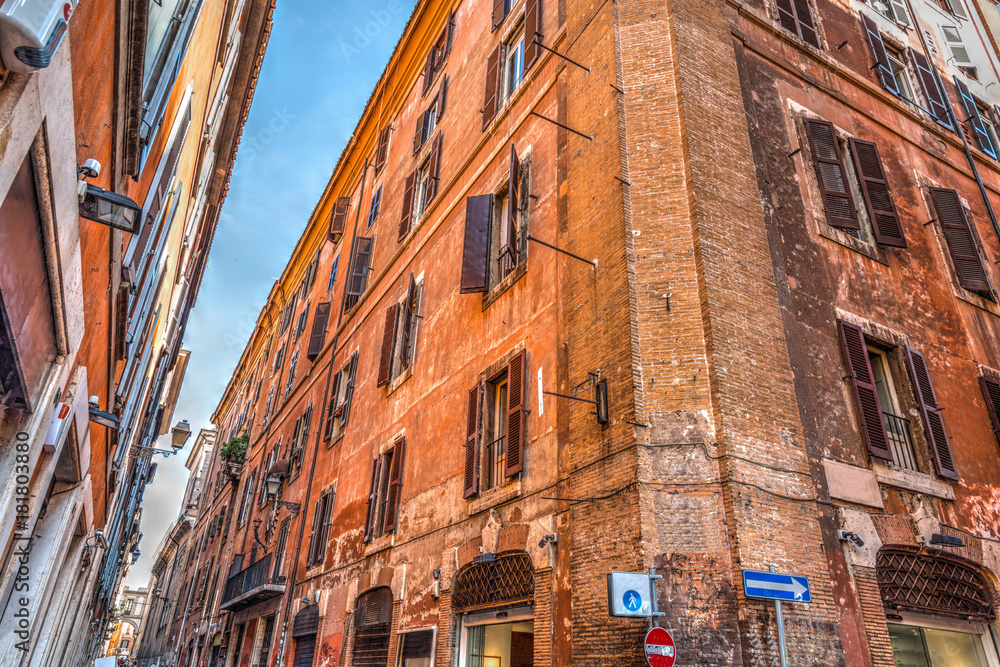 Fototapeta premium Via dei Pettinari and via delle Zoccolette crossroad