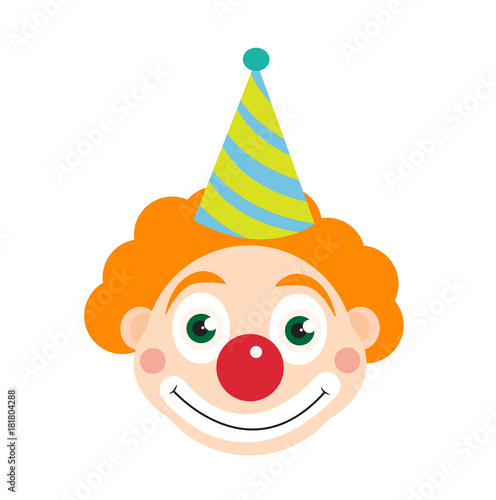 Clown icon flat style , isolated on white background. Vector illustration
